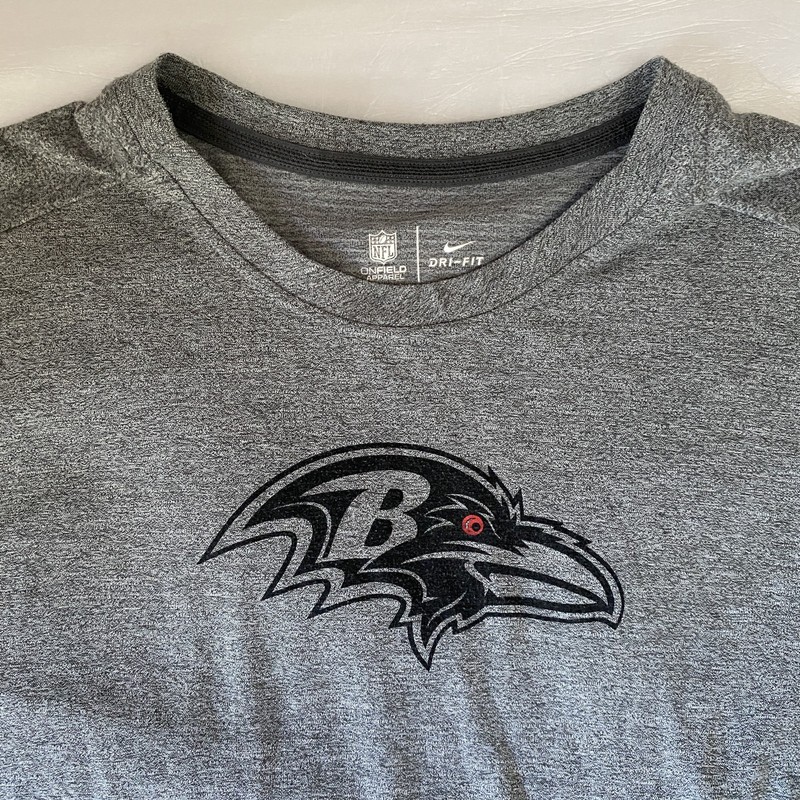 Nike NFL Baltimore Ravens Shirt Mens 3XL Gray Dri-FIT OnField Apparel Long Sleev gallery