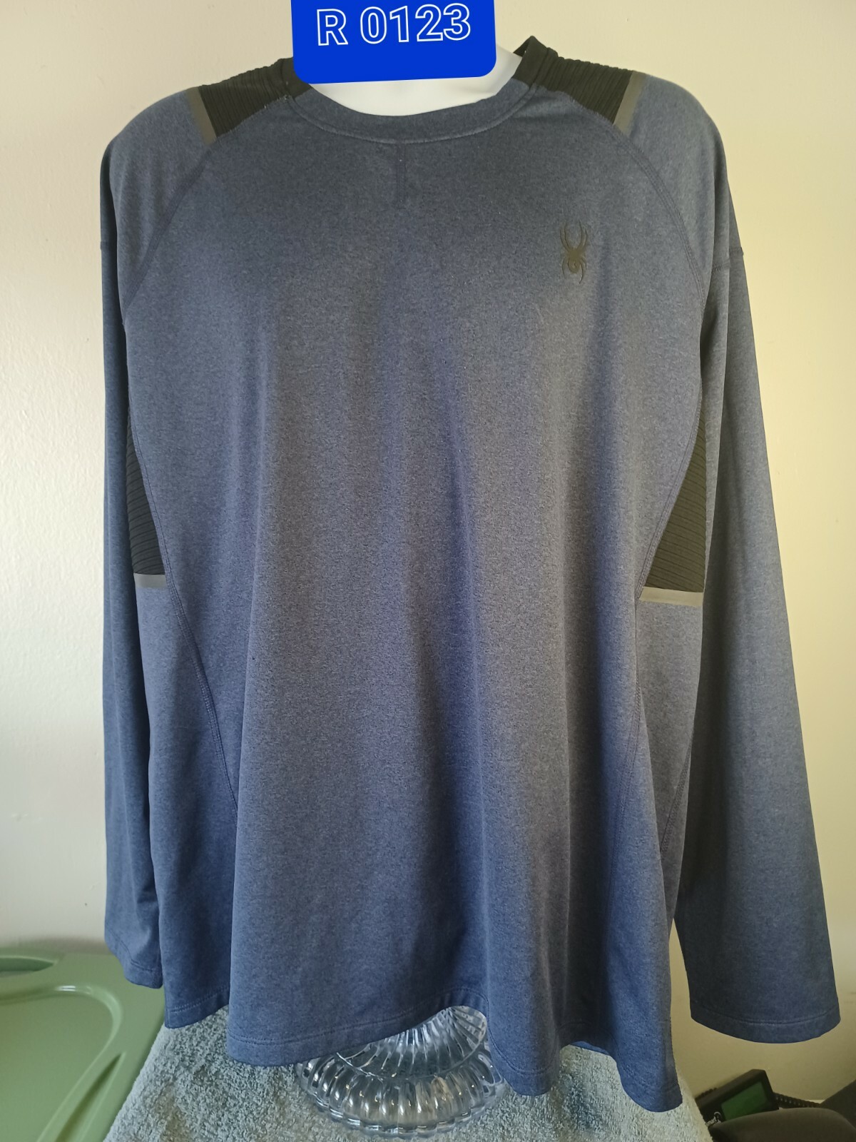 Men's Spyder Active Long Sleeve ProWeb T-Shirt S, Dust Navy Heather gallery