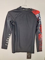 NWT LAFROI Burst Performance Long Sleeve Compression Shirt Black Small Adult