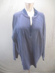 Adidas Size 2XL Mens Blue 1/2 Zip Crew Neck Long Sleeve Activewear Pull Over 578