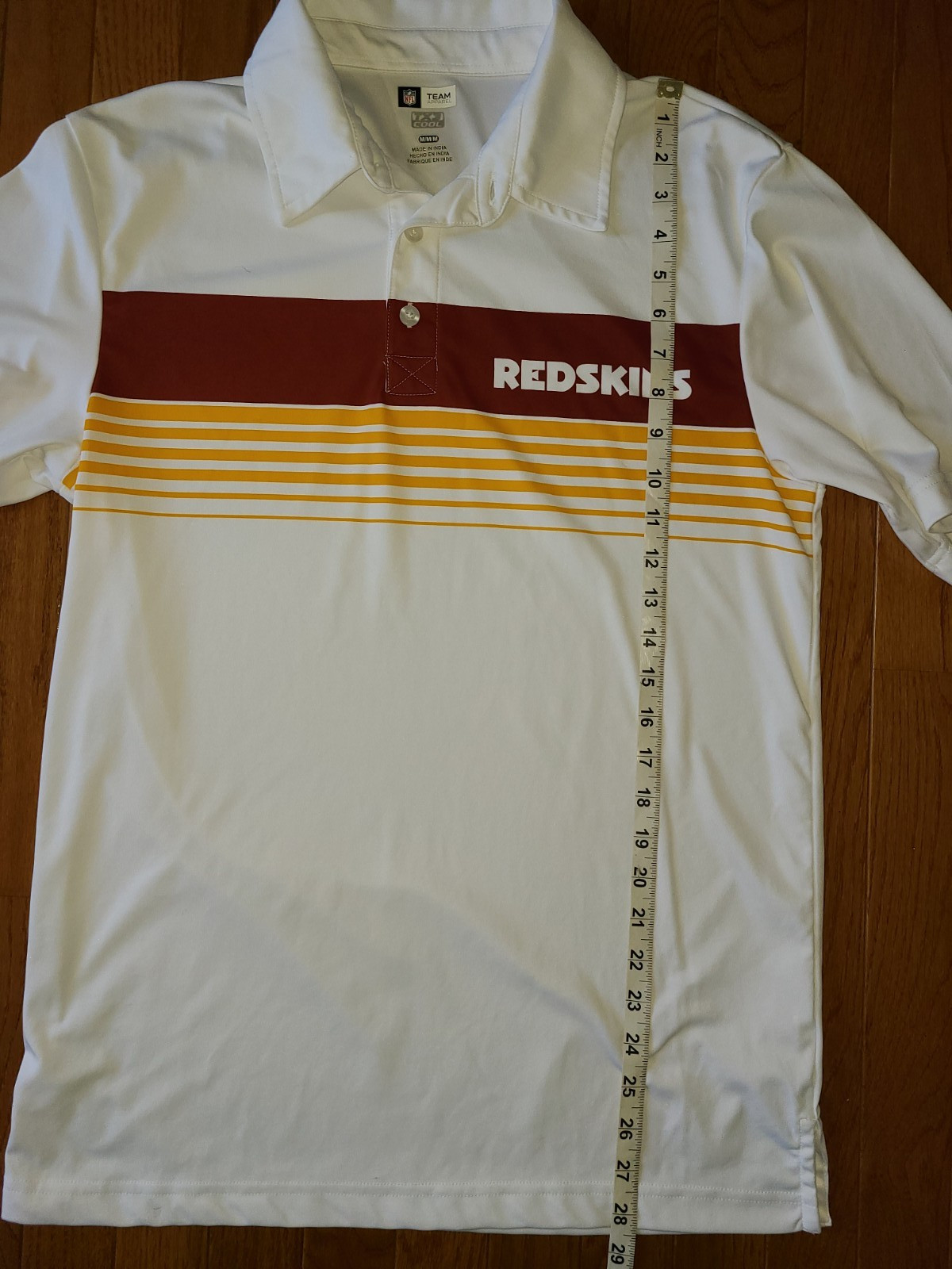 NFL Men's Washington Redskin Team Logo Issue Tri-Button Polo White RETRO gallery