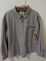 Sz XL Naviskin Men’s 100% Cotton Flannel Corduroy Shirt Light Brown