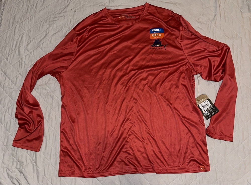 NEW Men's The American Outdoors Long Sleeve Shirt Cool Tech UPF 30 Fishing 2XL