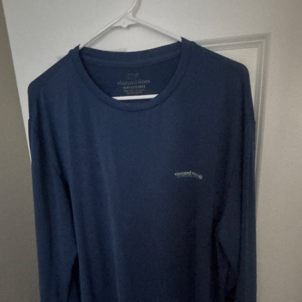 Vineyard Vines Performance Men's Long Sleeve Crew Neck Graphic Tee Navy M