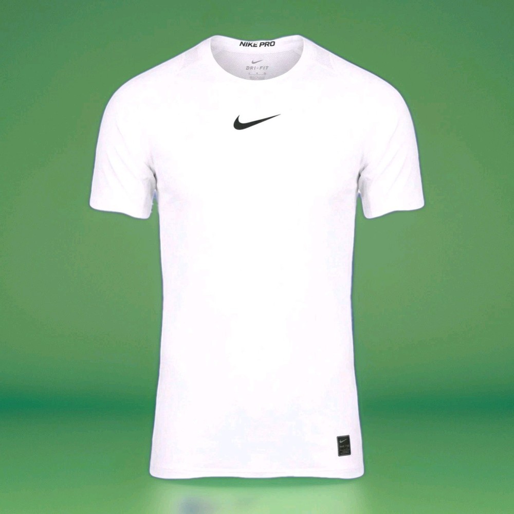 Nike Pro Dri Fit Compression Shirt Medium White Short Sleeve Muscle Men's