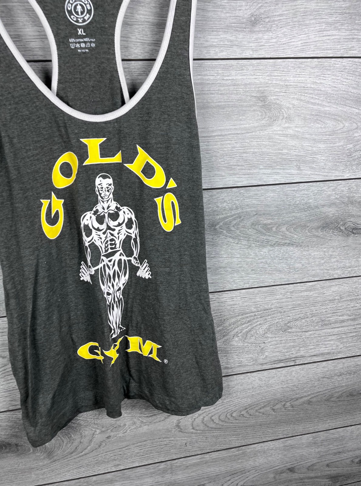 Golds Gym Stringer Vest Mens Contrast Muscle Joe Sleeveless Workout Tank size xl gallery