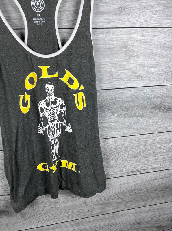 Golds Gym Stringer Vest Mens Contrast Muscle Joe Sleeveless Workout Tank size xl gallery