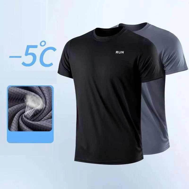 Men's Quick Dry Short Sleeve Gym Running Moisture Wicking Round Neck T-Shirt gallery