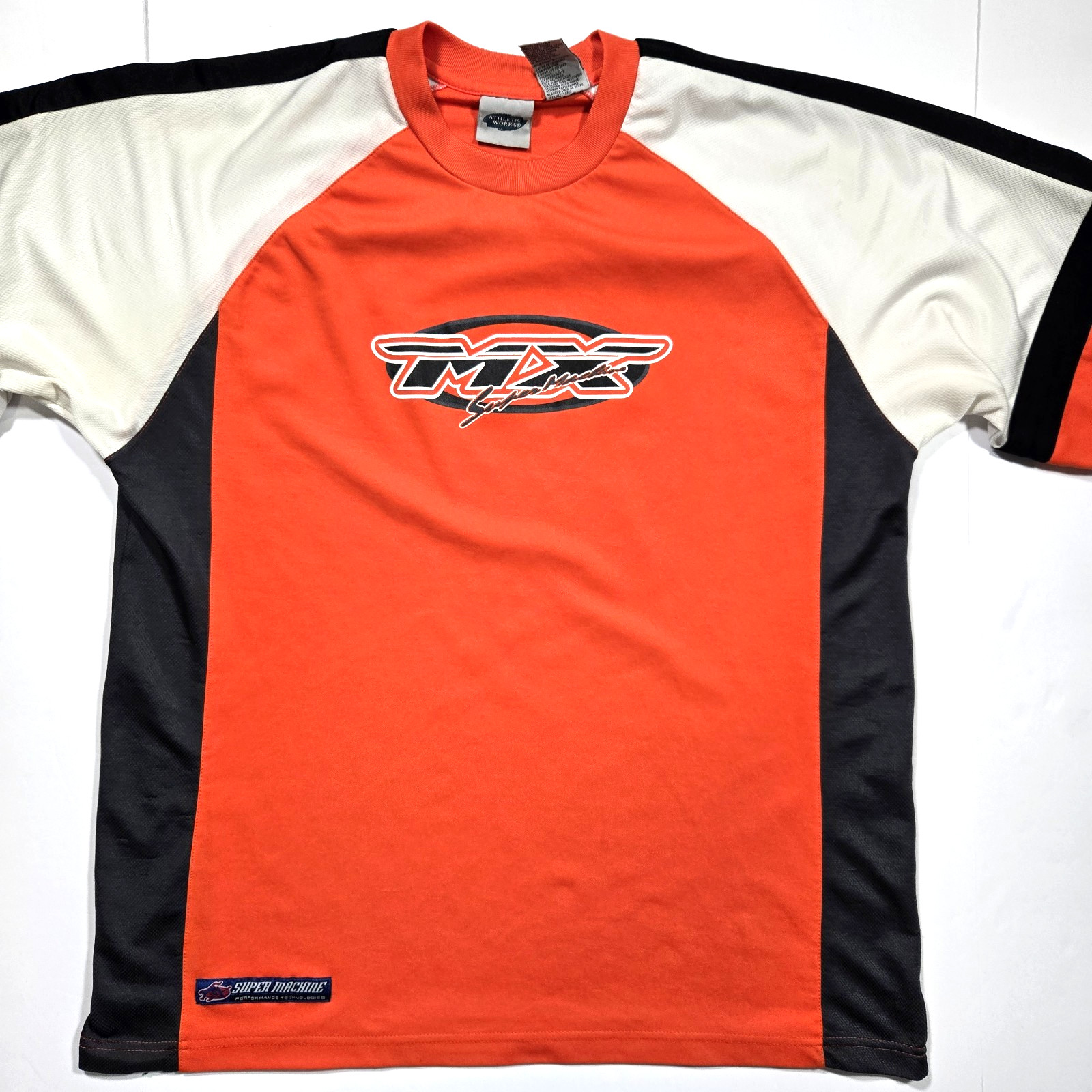 Athletic Works MX Motocross Super Machine Jersey 90s Y2K SZ L Rare VTG Motocross gallery