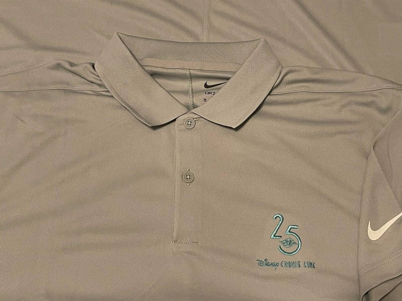 DISNEY CRUISE LINE DCL NIKE 25TH SILVER ANNIVERSARY DRI-FIT POLO MEN MEDIUM NEW gallery