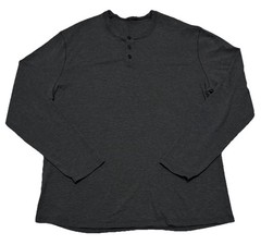 Lululemon Henley Shirt Men’s XL Grey Metal Vent Tech Long Sleeve Athleisure