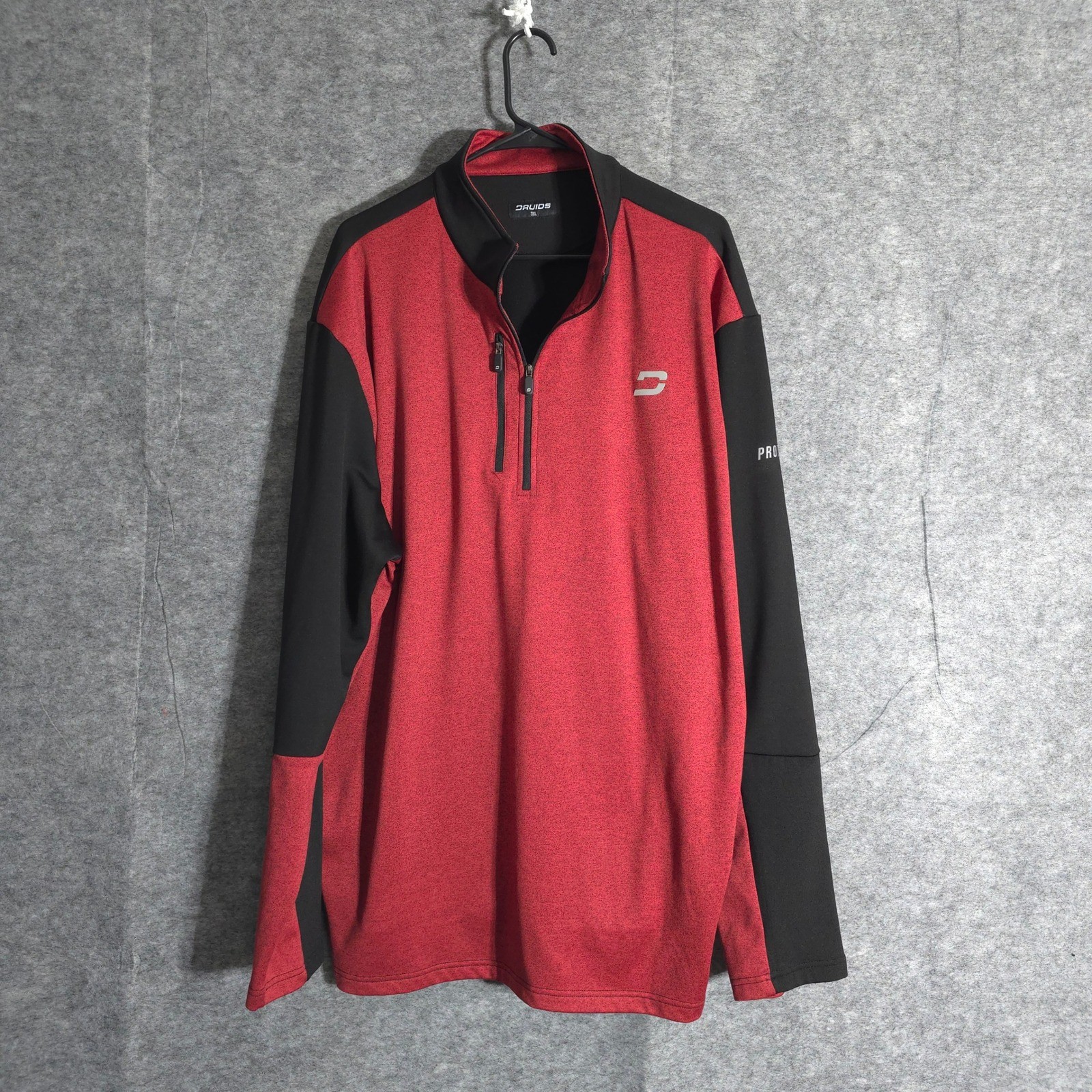 Druids 1/4 Zip Pullover Men 3XL Red Black Athletic Performance Long Sleeve Shirt gallery