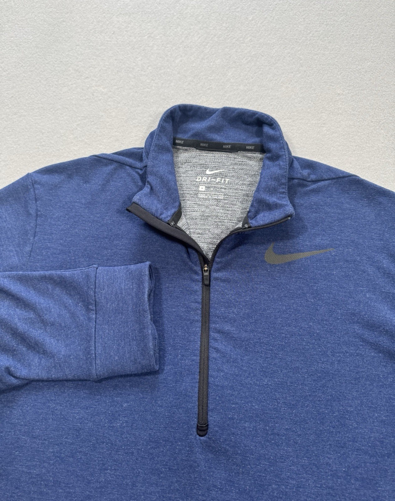 Nike Pullover Mens Medium Blue Dri-Fit Dry 1/2 Zip Stretch Golf Sports gallery