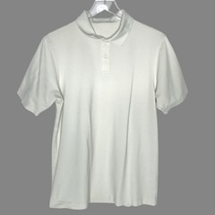 Lululemon M Mens Collared Polo Short Sleeve Shirt Gray Ecru Off White
