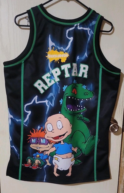 Rugrats Nickelodeon Men's Headgear Classics Reptar Embroidered Basketball Jersey gallery