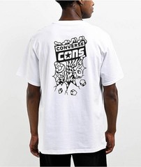 Converse Men’s Skeleton Hand Grip Tallboy White T-Shirt Sz Small