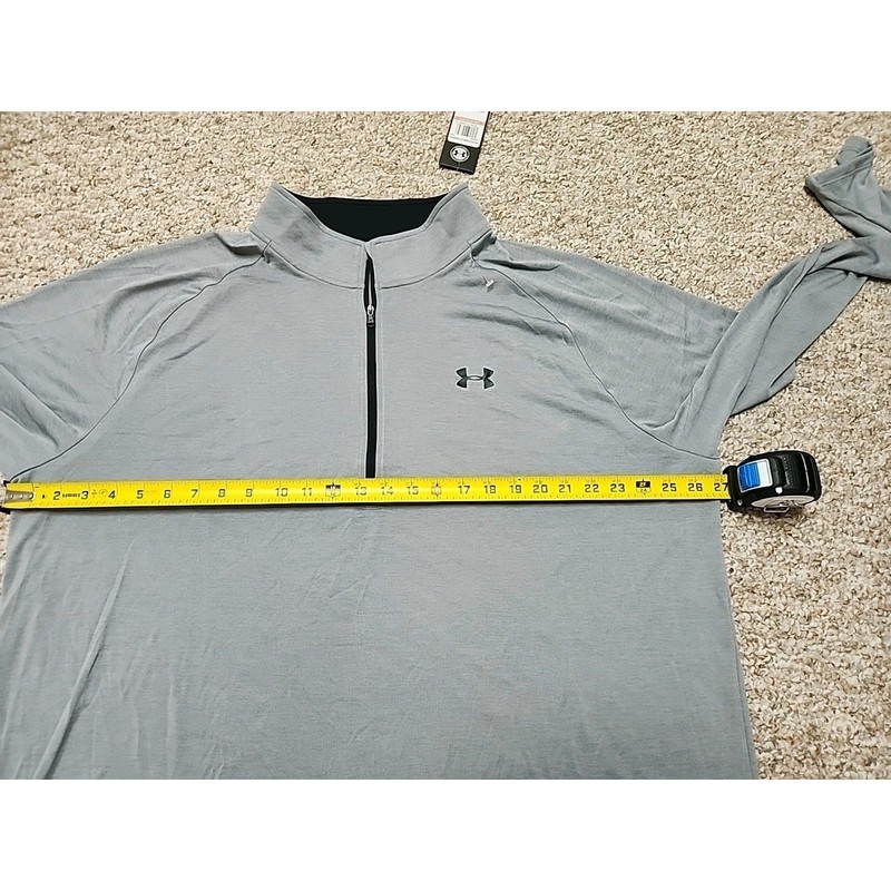 Under Armour Mens HeatGear 2.0 1/2 Zip Pullover Grey 1328495-035 3XL NWT gallery