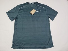 Nike Men’s Dri Fit Miler Running Shirt AJ7565-328 Pine Green -Reflective