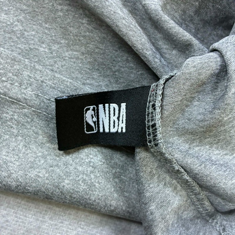 NBA T Shirt Men Medium Gray Navy Raglan Athletic Basketball Logo Performance Tee gallery