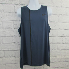 Nike Men’s Pro Thunder Blue/Carbon Black Fitted Training Tank Size XL AH7993-471