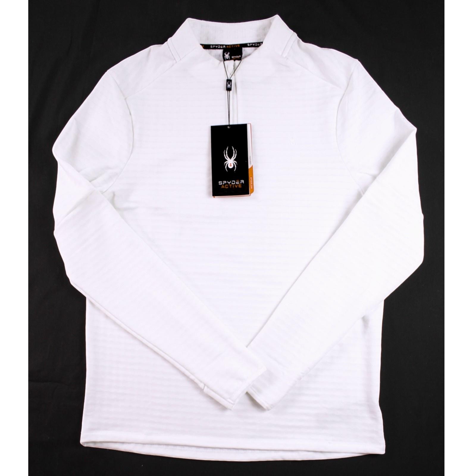 Spyder Active Mens M 1/4 Zip Pullover Shirt White Long Sleeve Performance $88NEW gallery