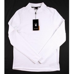 Spyder Active Mens M 1/4 Zip Pullover Shirt White Long Sleeve Performance $88NEW