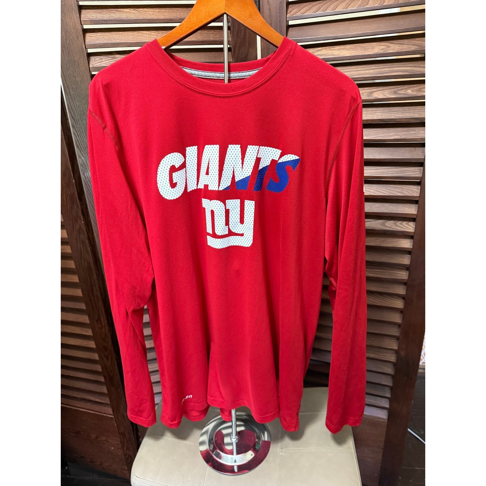 Nike New York Giants NFL Training Dri-FIT Long Sleeve Shirt Mens XL Red gallery