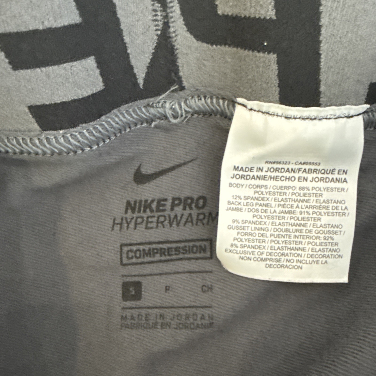 MENS NIKE PRO WARM DRIFIT COMPRESSION LEGGINGS GREY Small gallery