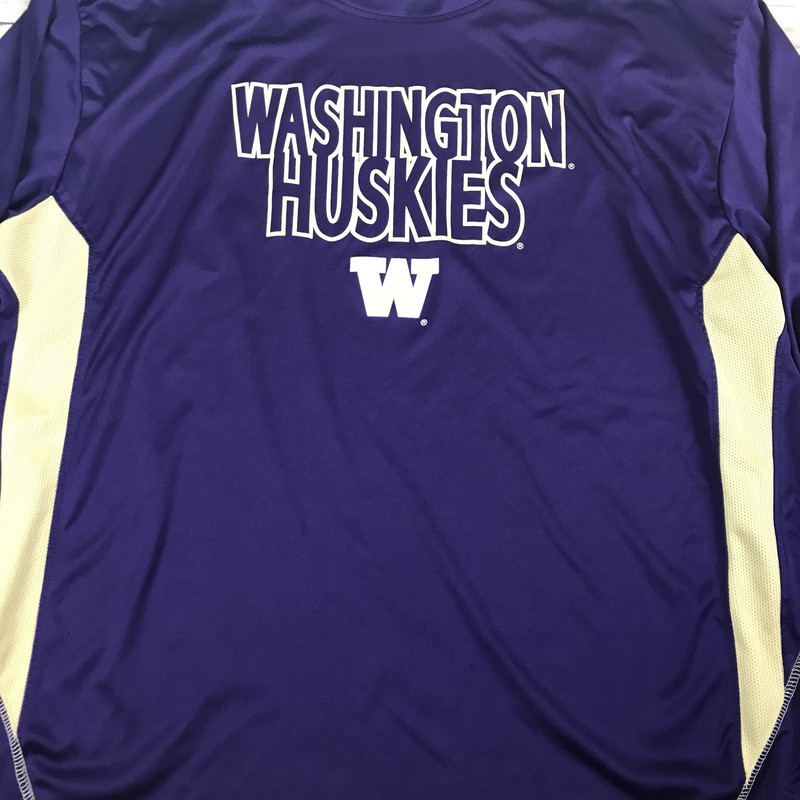 Champion NCAA Washington Huskies Adult Men Long Sleeve T-Shirt 2XL Purple gallery