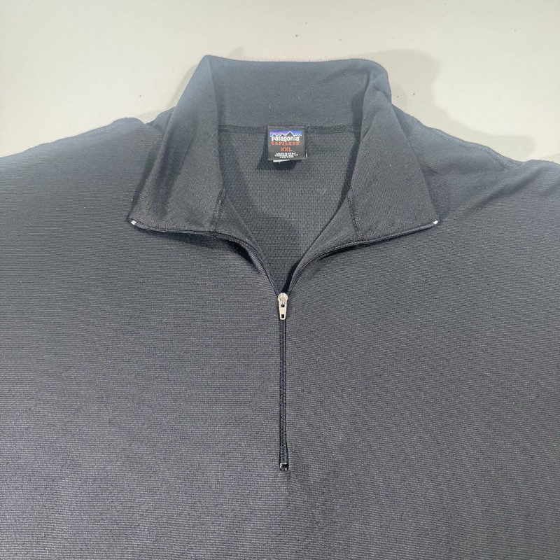 PATAGONIA Capilene Men’s 1/4-Zip Pullover, Black, Made in USA, 90s, Vintage, XXL gallery