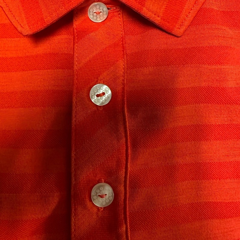 Puma Red Striped 3 Button Front Golf Polo Performance Wear Size L gallery