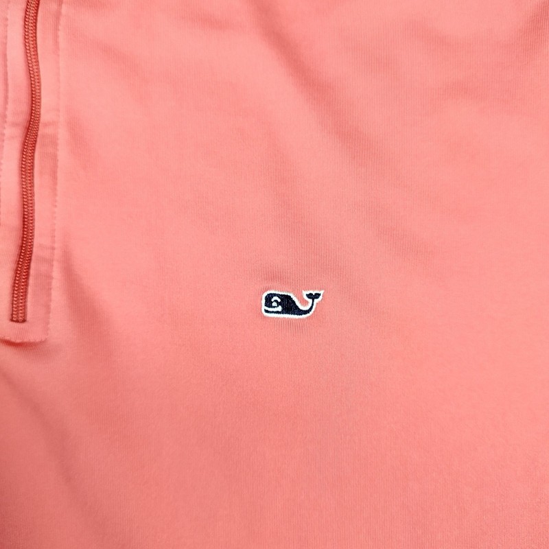 Vineyard Vines Pullover Mens Large Coral Pink Performance Half Zip Long Sleeve gallery