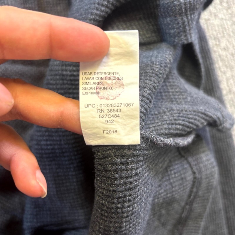 G.H. Bass & Co. Thermal Top Mens Small Gray Waffle Knit Long Sleeve Performance gallery