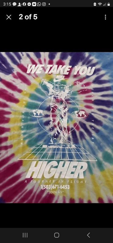 NIKE VIBE TIE DYE LOOSE OVERSIZED FIT HIGHER TEE MULTI-COLOR BQ1031 100 XXL MINT gallery