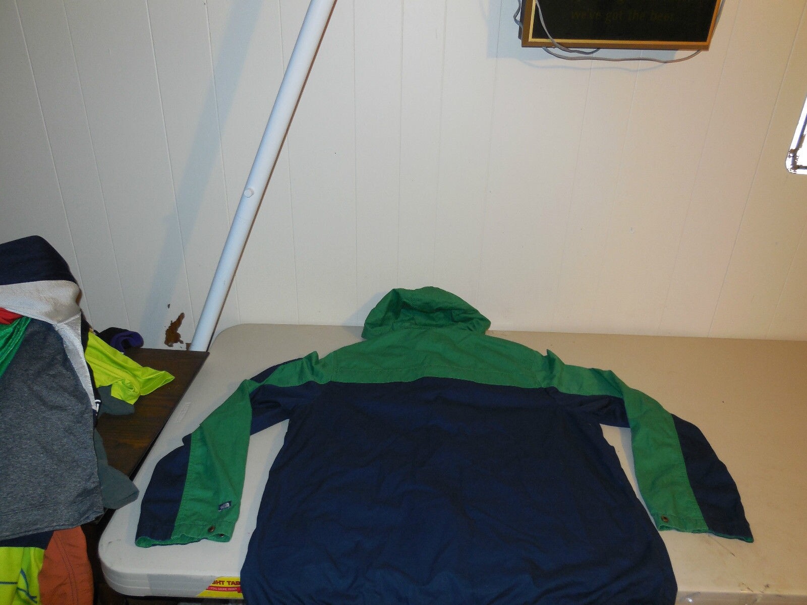 The North Face Men's Hooded Jacket Coat Green Blue Zip Athletic Cotton Large gallery