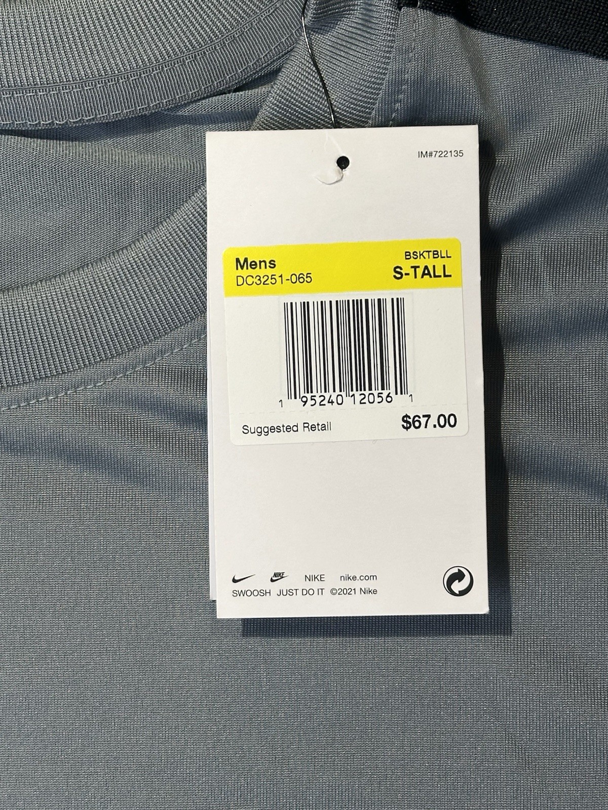 Nike Dri-Fit LS Basketball Training Top, Gray, DC3251-065 Men's Small-Tall NEW gallery