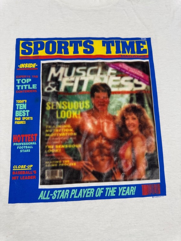 Vtg Sports Time Magazine Shirt Men 3XL Muscle Fitness Bodybuilding Made In USA gallery