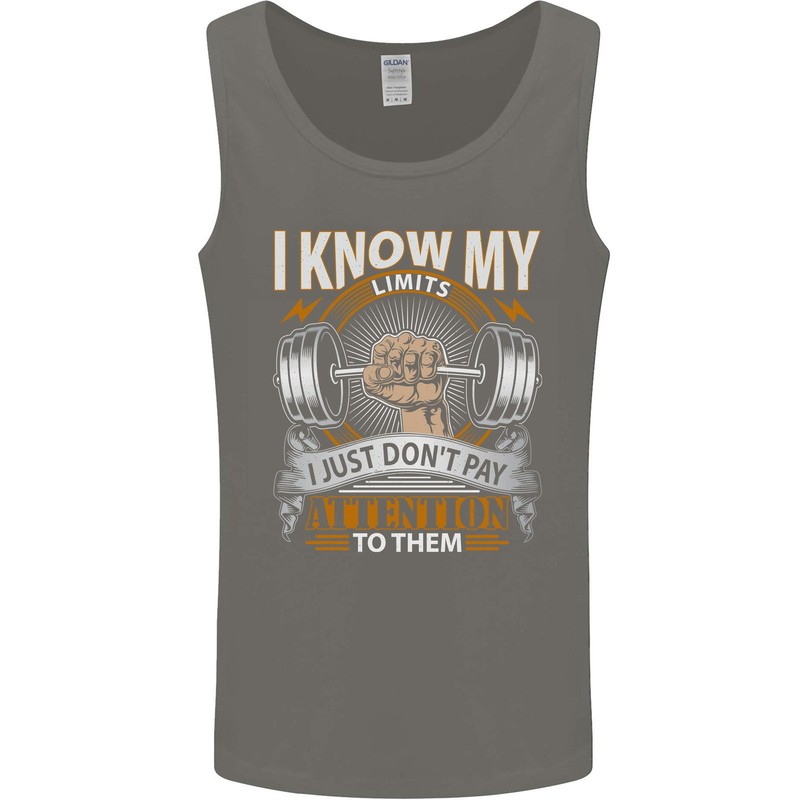 My Limits Inspirational Gym Quote Bodybuilding Mens Vest Tank Top gallery