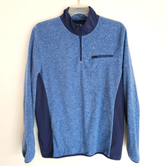 MSX Michael Strahan Activewear Jacket Mens Large Blue Quarter Zip w/Pocket
