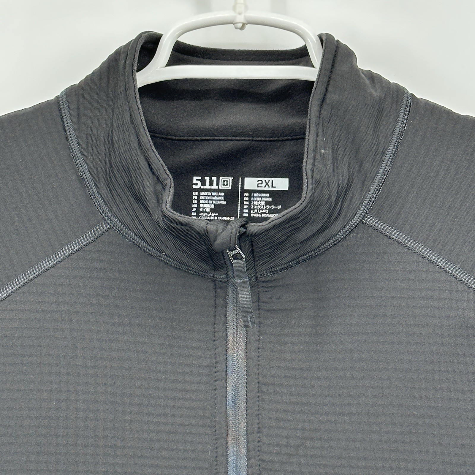 5.11 Tactical Stratos 1/4 Zip Grid Fleece Pullover Mens 2XL Black Midlayer Shirt gallery