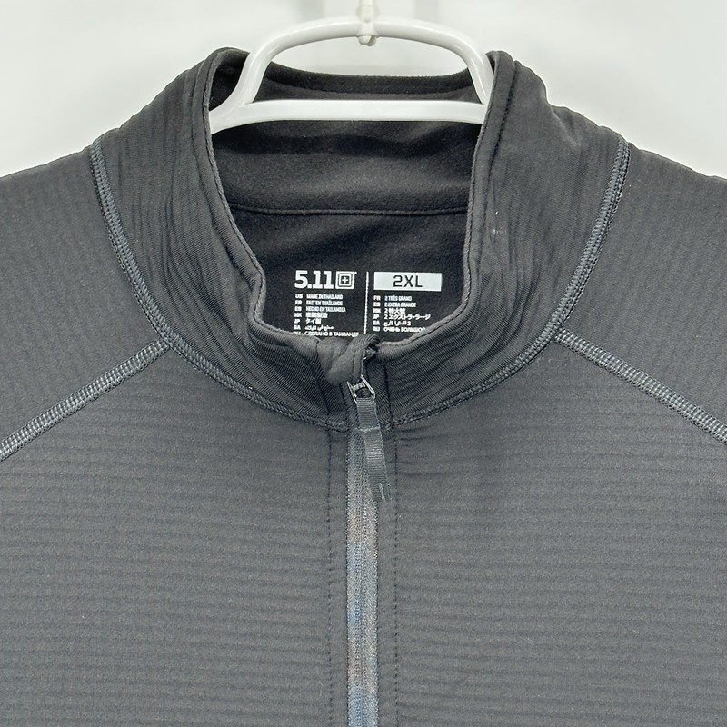 5.11 Tactical Stratos 1/4 Zip Grid Fleece Pullover Mens 2XL Black Midlayer Shirt gallery