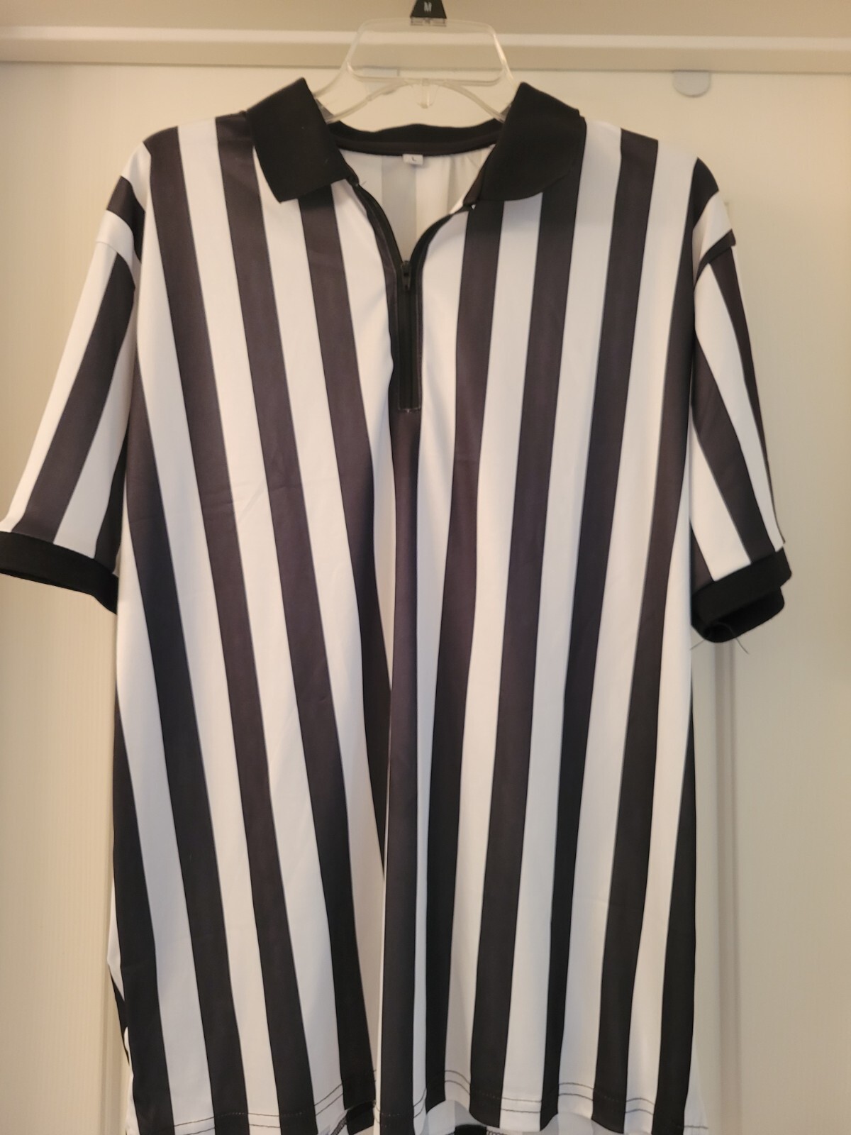 Striped Referee  Zipper Pro-Style Large Breathable T Shirt Halloween football gallery