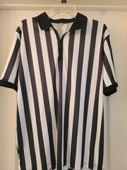 Striped Referee  Zipper Pro-Style Large Breathable T Shirt Halloween football