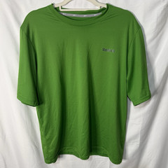 Reebok PlayDry Men’s L Green Crew Neck SS Tee Polyester Logo, Easy Care