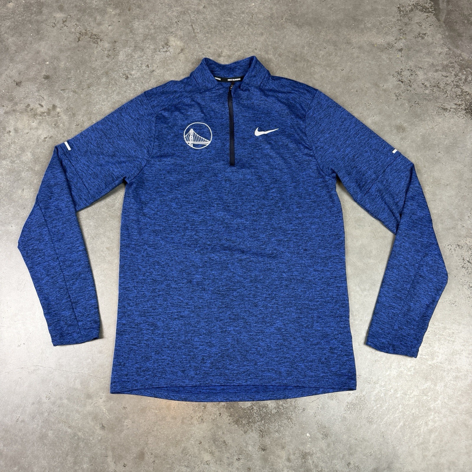 Nike Running Quarter Sweatshirt Mens Small Blue Stretch Golden State Warriors gallery