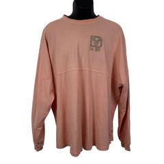 Disney Parks Spirit Jersey Long Sleeve Peach Est 1971 Glitter Tee Sz L
