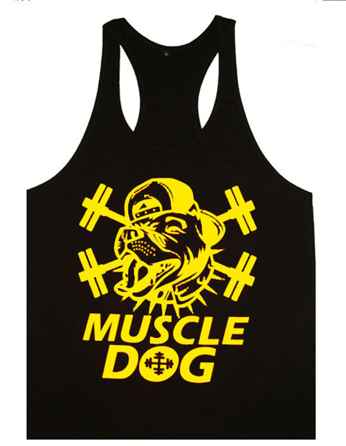 Muscle Dog Singlet Tank Top Vest Bodybuilding Gold's Gym Stringer Shirt M L XL gallery