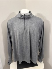 Nike Dri-FIT Pullover Mens 3XL Gray 1/4 Zip Long Sleeve Running Shirt
