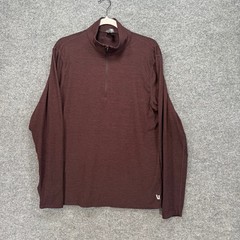 Vuori 1/4 Zip Pullover Mens Large Burgundy Performance Stretch Athletic Workout