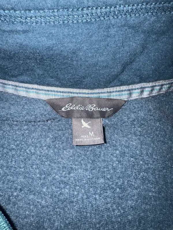 Eddie Bauer Green Half Zip Pullover Mock Neck Sweatshirt Sweater Medium NWT gallery